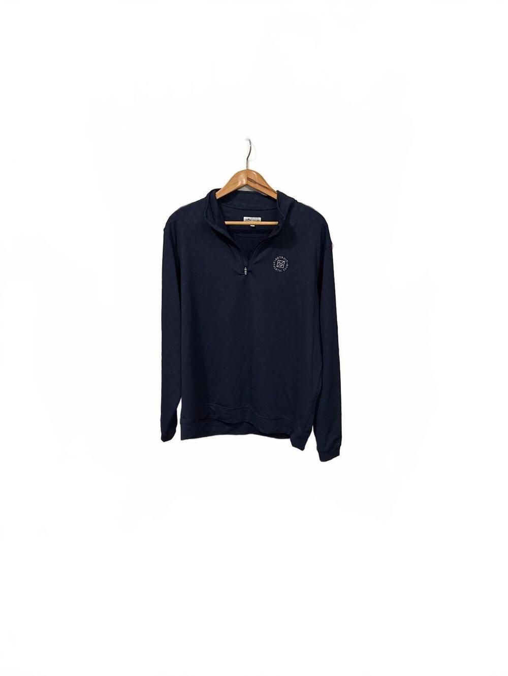 Peter Millar Detroit Athletic Club Skull Perth Quarter Zip Men XL Navy Golf